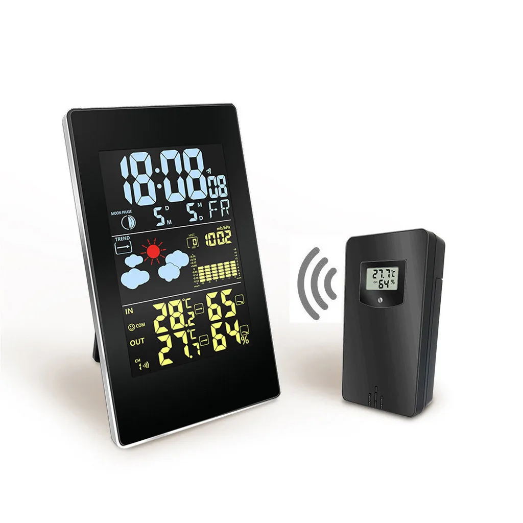 Цифровой термометр с ЖК-дисплеем беспроводной гигрометр цветным экраном часы