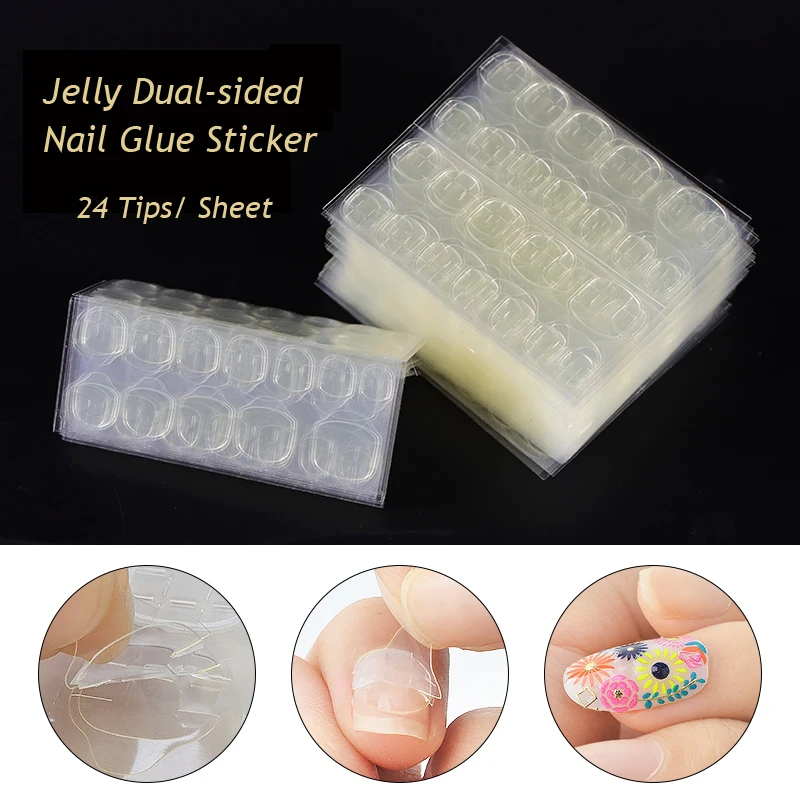 2/5 листов водостойкий клей для ногтей желтые желеобразные двусторонние клейкие