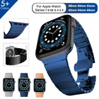 Для Apple Watch series 7 Band 41 мм 45 мм браслет из нержавеющей стали ремешок Correa для iWatch 7 6 5 40 мм 44 мм 42 38 мм браслет
