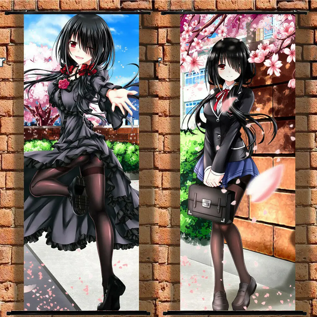 Тканевый плакат настенный свиток дата живое токисаки Куруми школьная форма 105x40