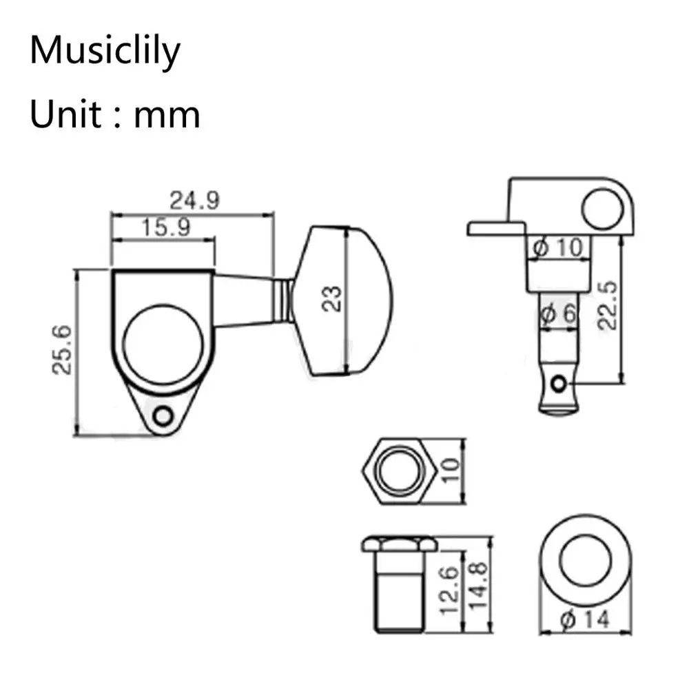 Musiclily Pro 3x3 Epi стиль запечатанная гитара Tuners настройка колышки ключи машинная