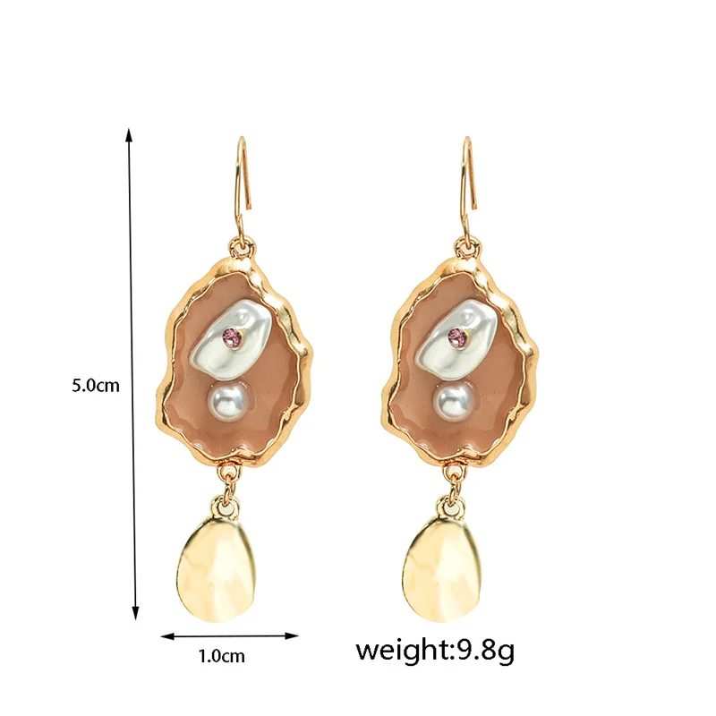 

Imitation Irregular Baroque Pearl Drop Earrings for Women Retro Luxury Gold Color Drop Earrings Jewelry Accessories