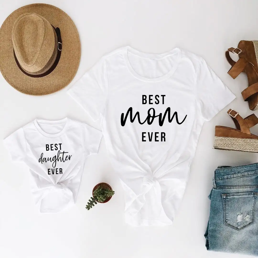 Camisetas a juego para madre e hija, ropa de manga corta para el verano, 1 unidad-2