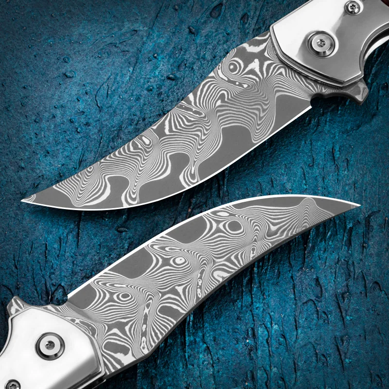 HUANGFU складной нож из дамасской стали с эффектом мороза охотничий инструмент для