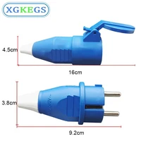 eu russian waterproof ip54 2 pin male female electronic connector schuko rewireable detachable socket adapter extender cord 16a