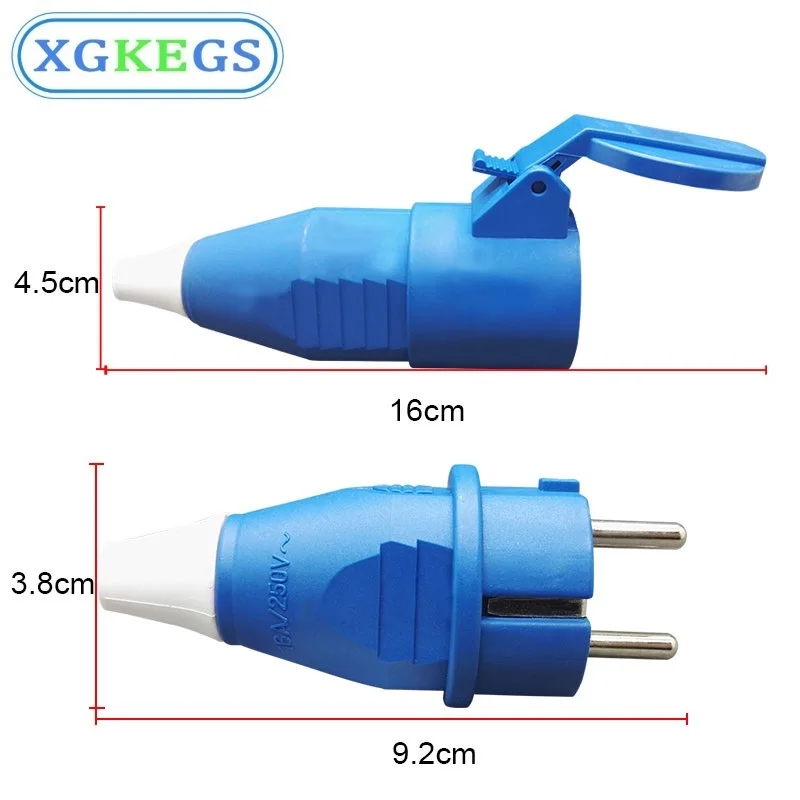 ЕС русский Водонепроницаемый IP54 2 контактный мужской женский разъем Schuko Rewireable