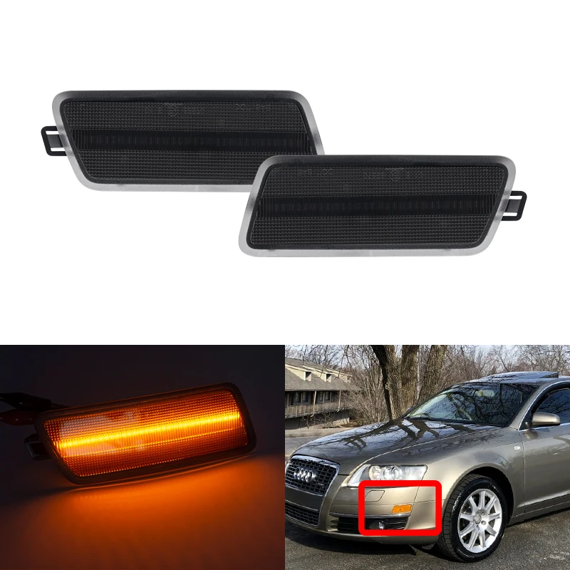 2 шт. ошибок переднего бампера дымчатые линзы Янтарный светодиодные боковые