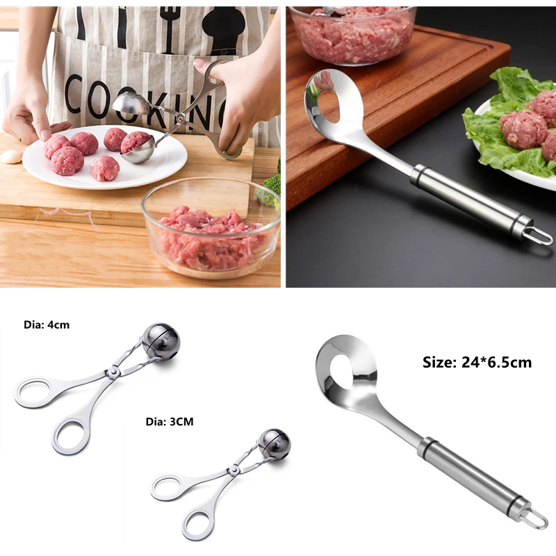 

Meat Ball Spoon Molds Cooking Clip Fish Ball Rice Ball Making Mould Tools Meatball Maker Stainless Steel Kitchen Accessories