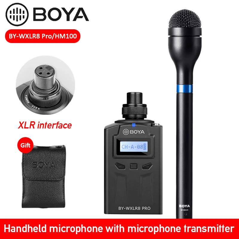 

BOYA BY-HM100 Handheld Microphone Aluminum Alloy Body Omni Directional Dynamic XLR Mic Output for ENG EFP Interview Presentation