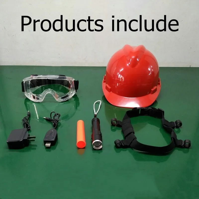 VIP link 40pcs Rescue Helmet Goggles with Headlight Flashlight 10 black+10 red+10 white+10 blue