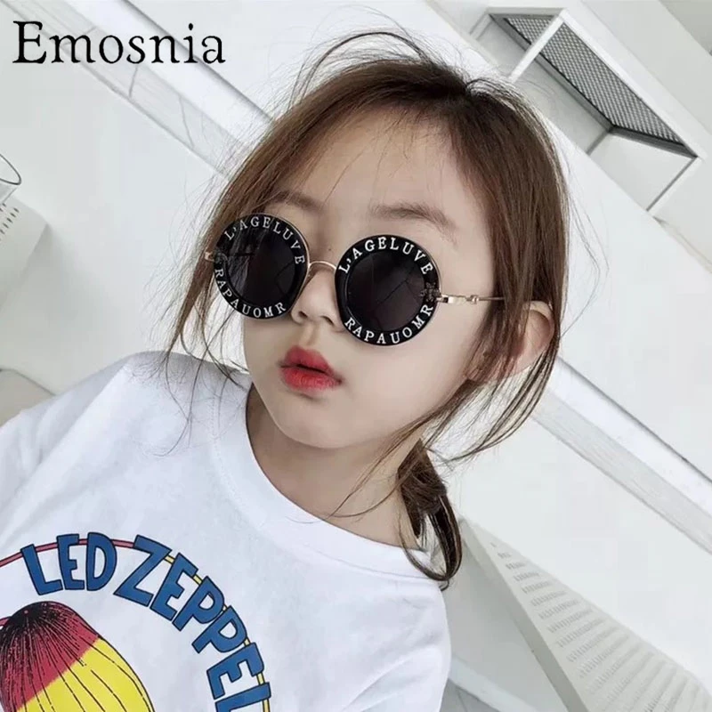 

Солнцезащитные очки маленькие круглые для мальчиков и девочек, модные брендовые дизайнерские винтажные уличные очки с Пчелой, UV400