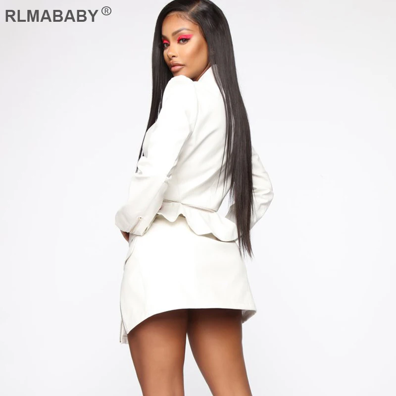 RLMABABY платье из искусственной кожи с рюшами на молнии Женский комплект 2 шт.