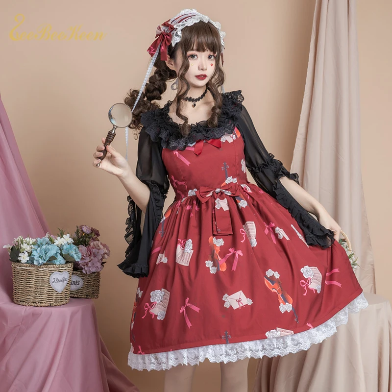 Милое женское платье для косплея на Хэллоуин вечеринки в стиле &quotЛолита&quot