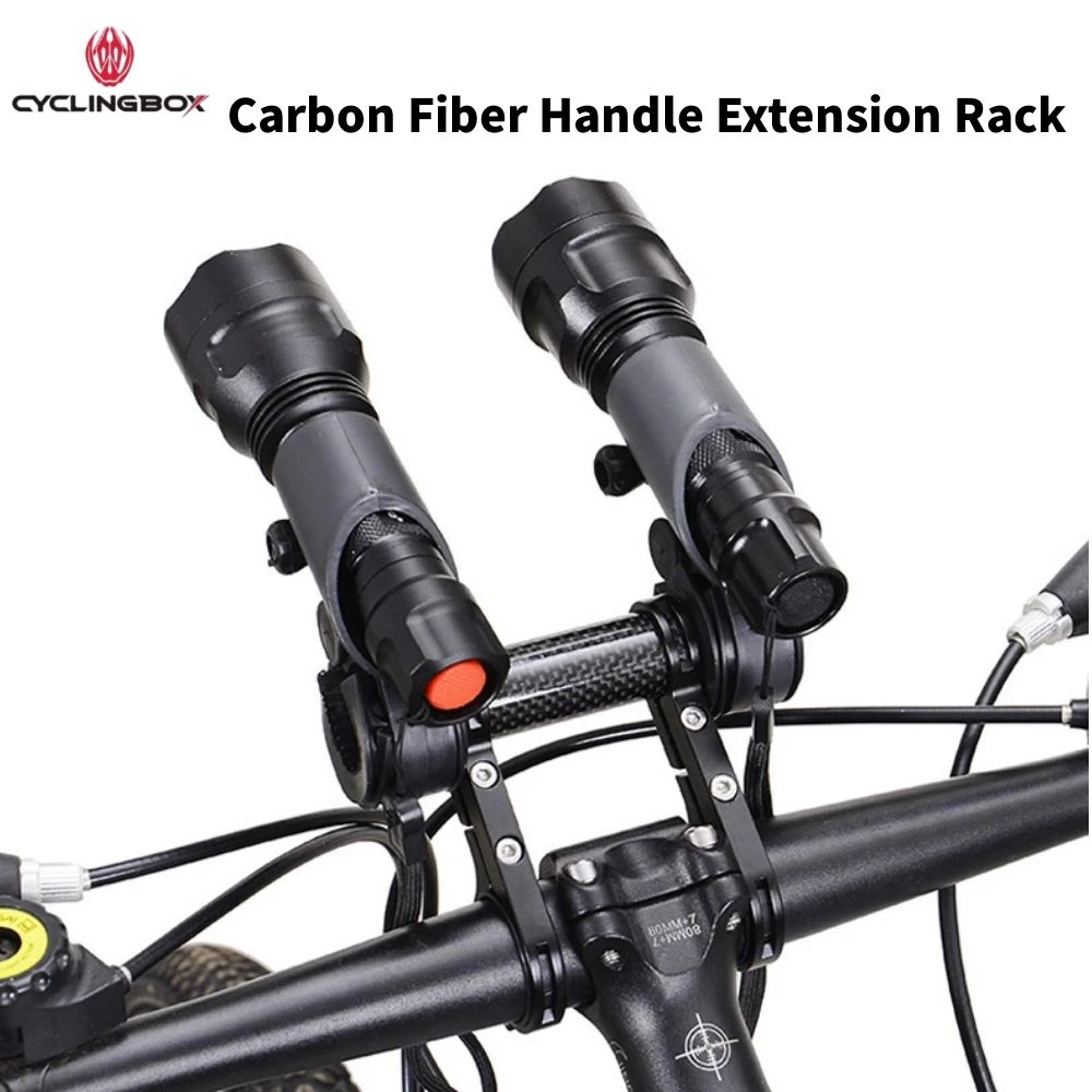 cyclingbox 20cm bike handlebar extender carbon fiber mtb bicycle bracket for bike speedometer headlight light rack phone holder free global shipping