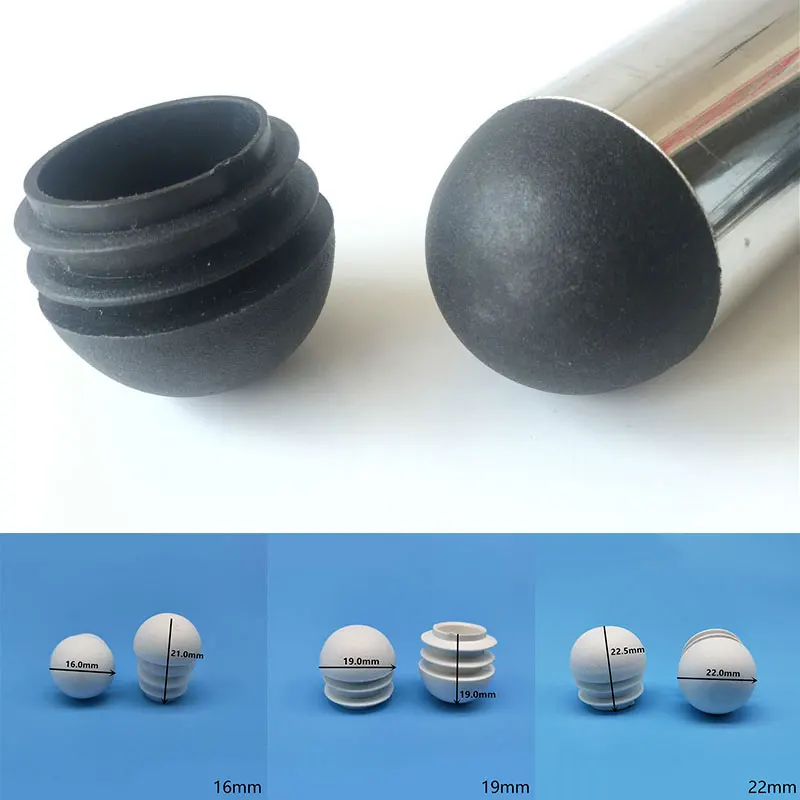 10pcs Round Head Ball Plugs 16/19/20/22/25/28mm Bullet Plugs Furniture Accessories Chair Leg Plugs Plastic Round Head Pipe Plugs