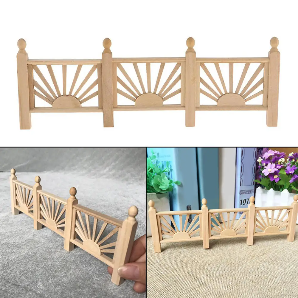 Dollhouse Balcony Handrail Yard Stockade 1:12 Miniature DIY Accessories Wood Models2019 New Style | Дом и сад