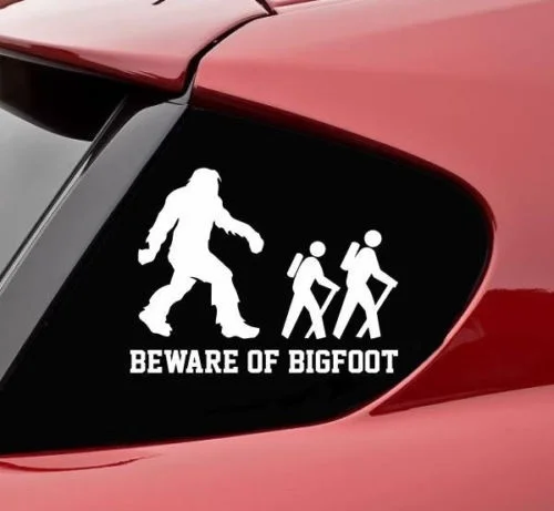 Остерегайтесь bigfoot sasquatch виниловая наклейка бампера Забавный компьютер грузовик миф