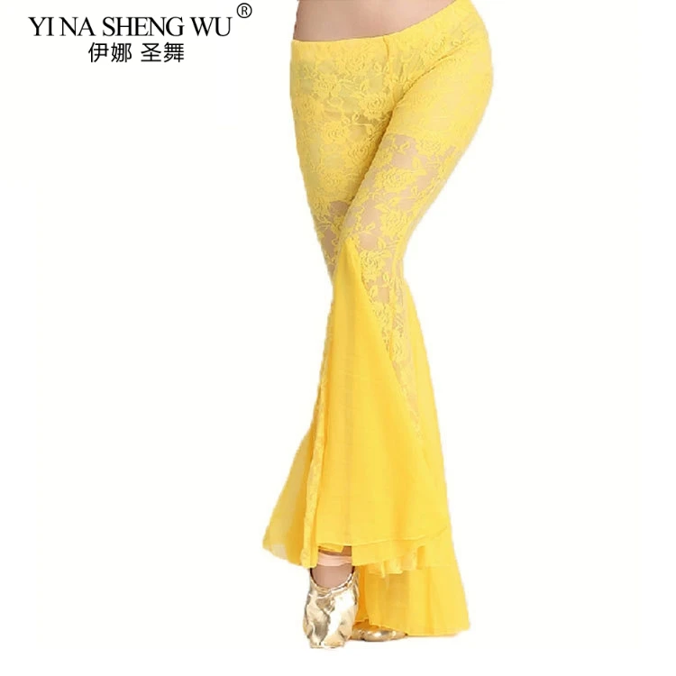 

Women Belly Dance Costume Practice Lace Pants India Tribal Harem Sexy Crystal Cotton Trousers Adult Training Pants Free Shipping
