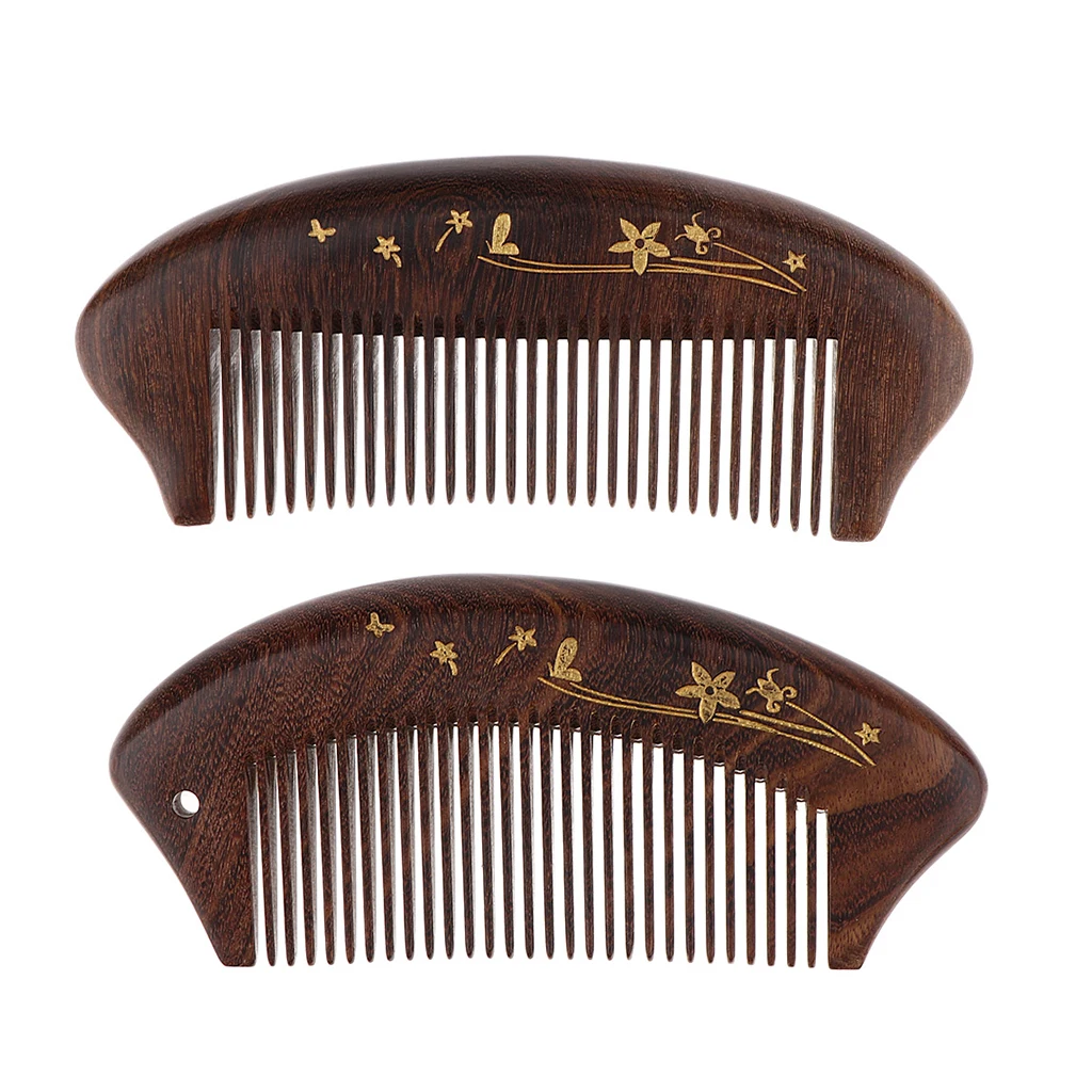 Anti-static Wooden Fine Tooth Pocket Comb Curly Hair Massage Sandalwood | Professional Brushes( Salon Use)