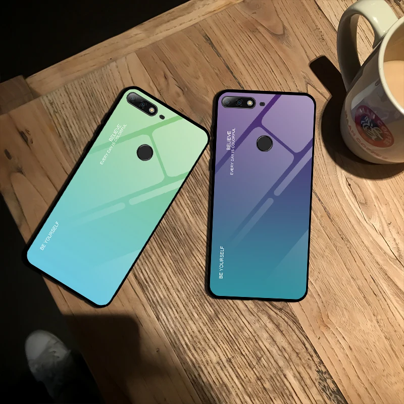 Градиентный стеклянный чехол для телефона Huawei Honor 7A RU 5 45 Pro 7C 99 дюйма чехлы из