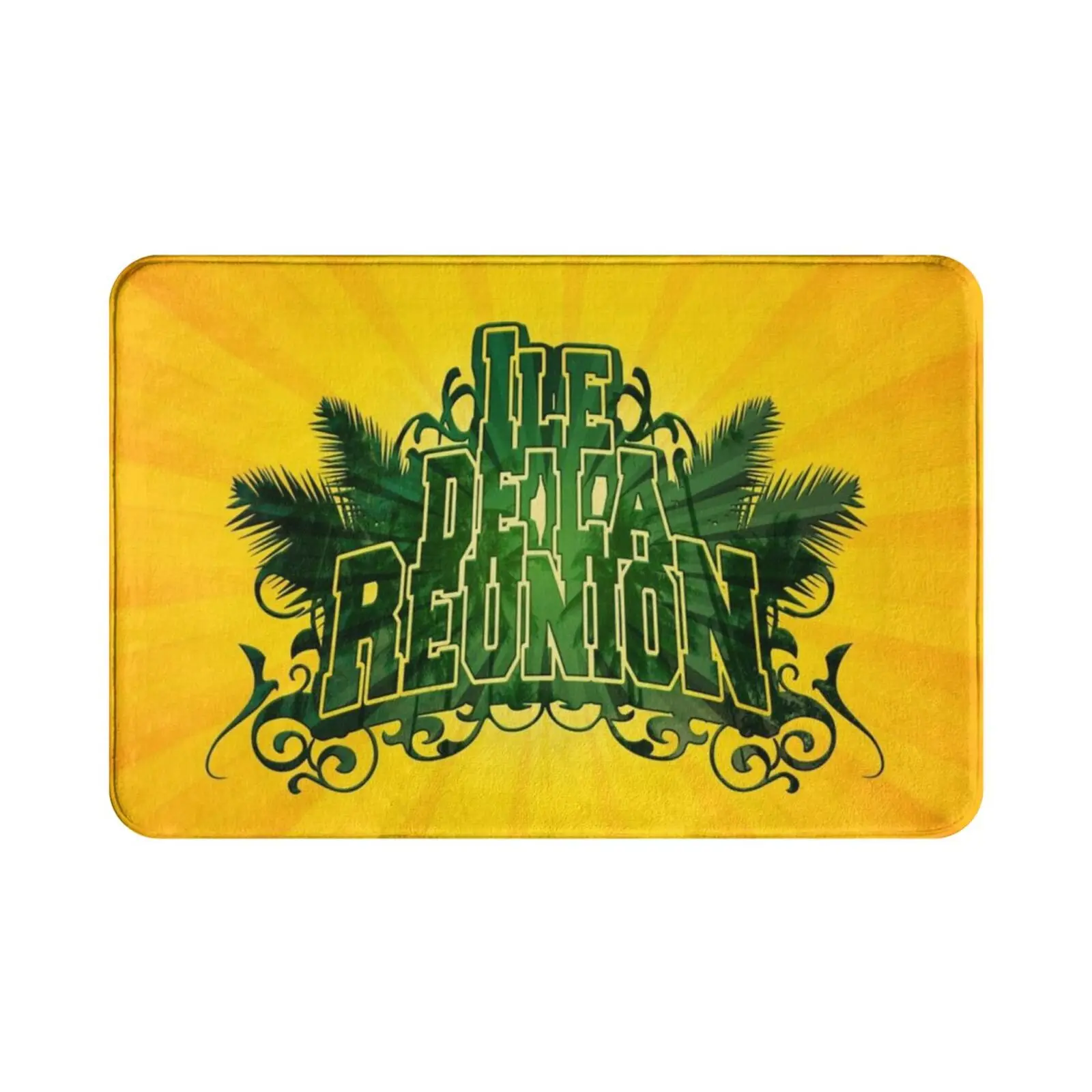 Коврик Reunion Island с зеленой ладонью мягкий нескользящий коврик 974