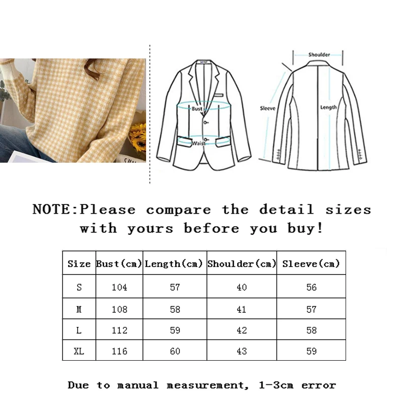 

Sweater Coat O-neck Long Sleeve Casual Jumper Weater 2020 Korean Classic Plaid Knitted Pullovers Tops Fashion Women