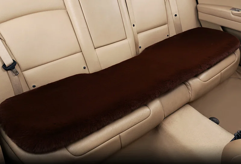 brown rear Горячий в холодную погоду искусственный мех автомобильный чехол для сиденья флокированная ткань сиденья Подушка сохраняет тепло зимой - Название цвета: brown rear
