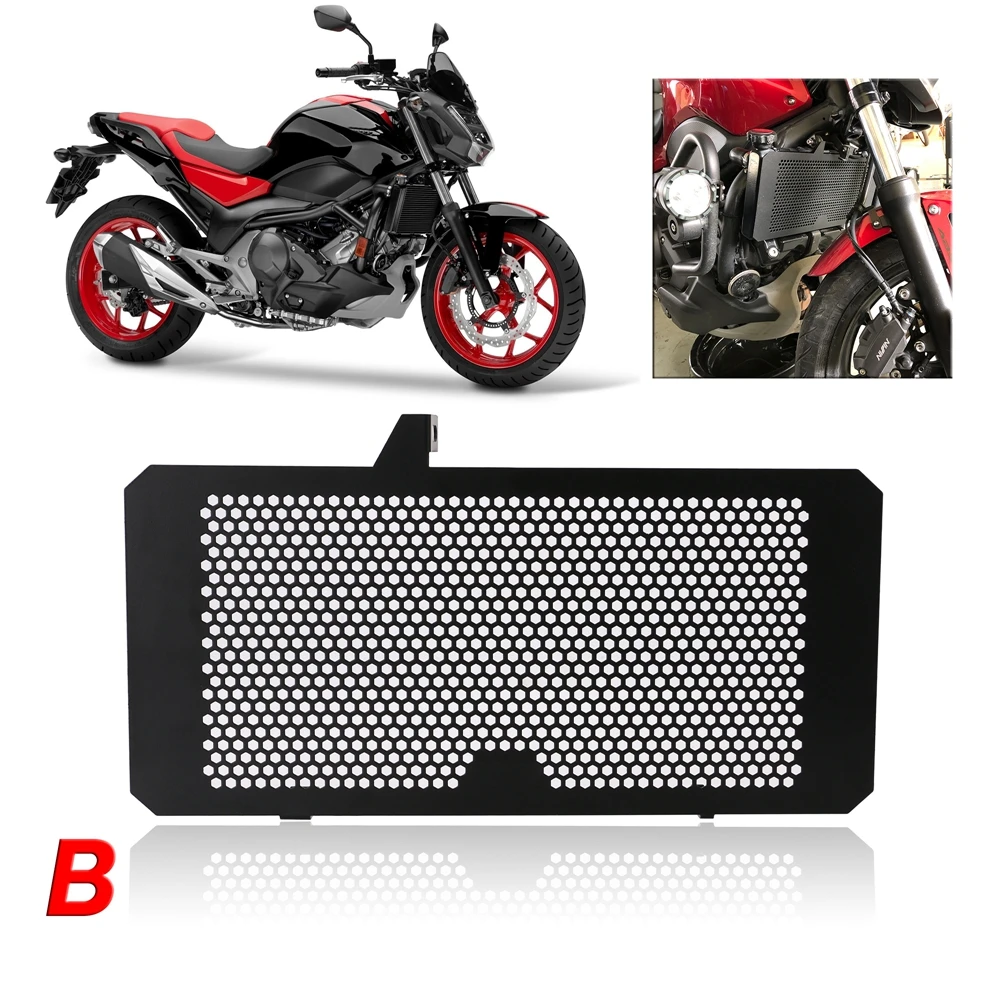 Without LOGO-B Мотоциклетная Черная решетка радиатора масляный радиатор Крышка для HONDA NC700 NC750 X/S NC700S NC700X NC750X NC750S 2012 - Цвет: Without LOGO-B