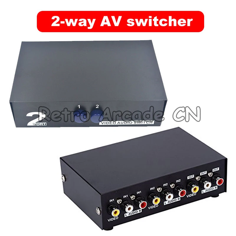 

AV Switch Box 4 in 1 out AV Audio Video Signal Composite 2/4/8 Ports for HDTV LCD DVD Television Game Player