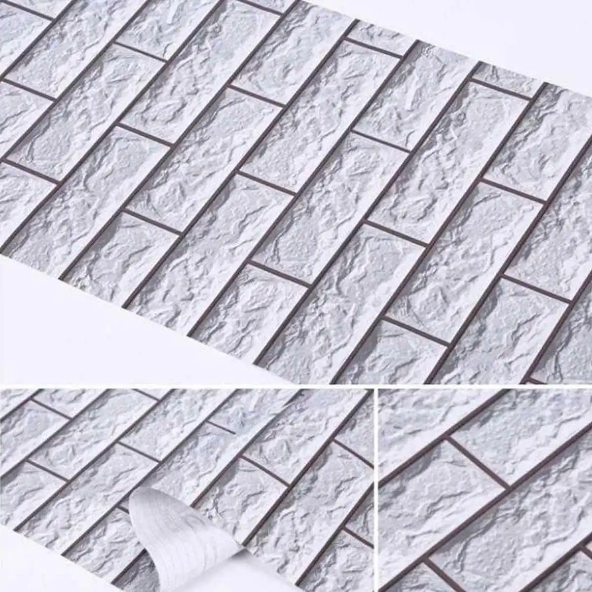 

10x0.4m Living Room Kitchen Bathroom Waterproof Wall Sticker Home Decor Removable Vinyl PVC Brick Stone Self Adhesive Wallpaper