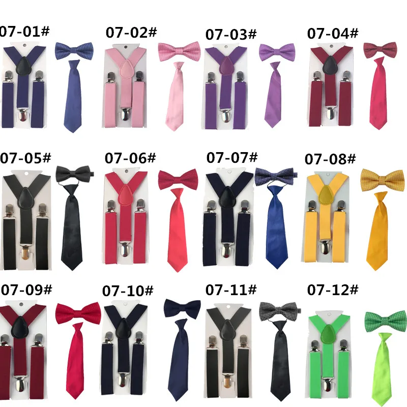 Классические Детские высококачественные розовые подтяжки галстуки бабочки