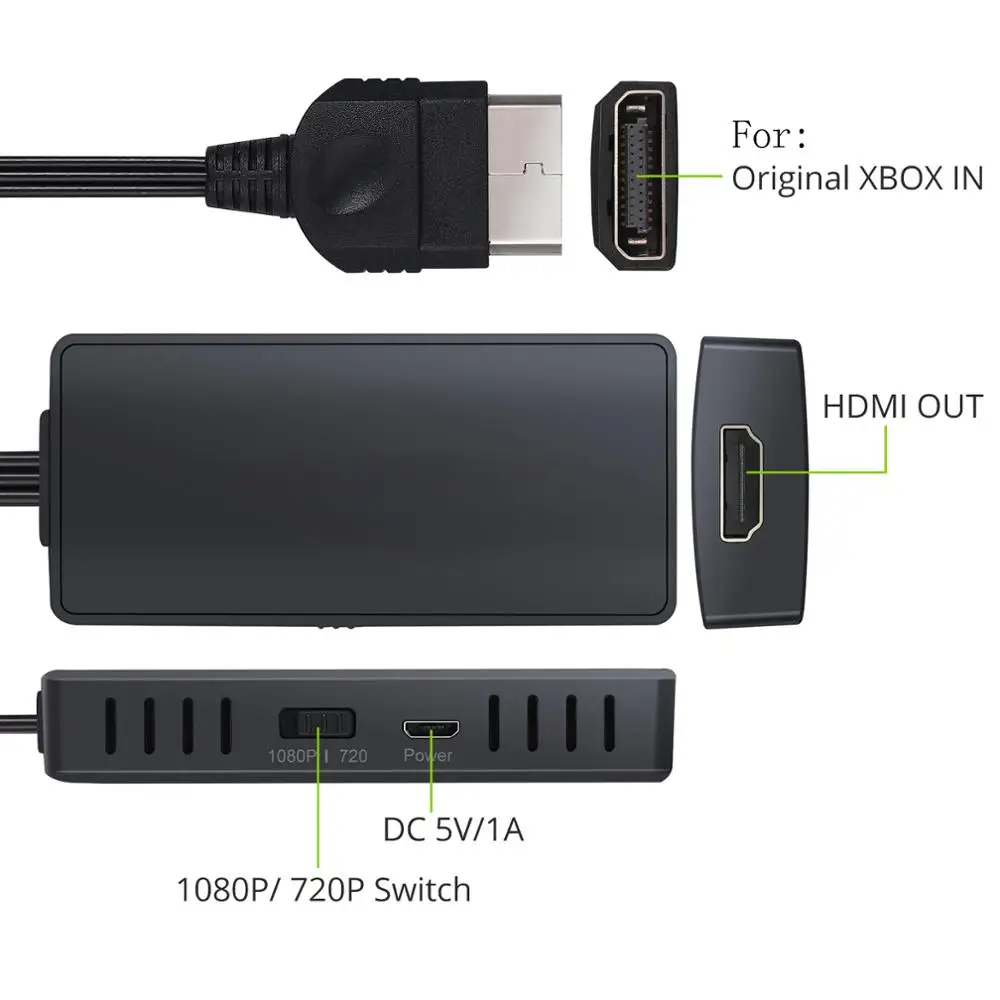 ESYNiC для оригинального Xbox в HDMI конвертер адаптер с HD Link кабель Поддержка 1080P 720P