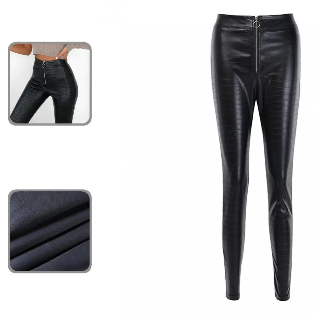 

Одежда с великолепным принтом, универсальные длинные брюки из искусственной кожи, длинные брюки скинни для повседневной носки