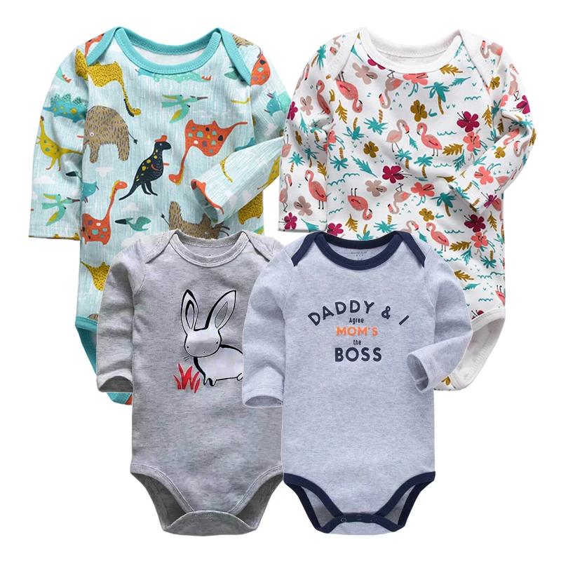

New Born Baby Boys Girls Bodysuit Cotton O-neck Son Daughter Infant Jumpsuits Long Sleeve Baby Bodysuits Clothes Cartoon Printed