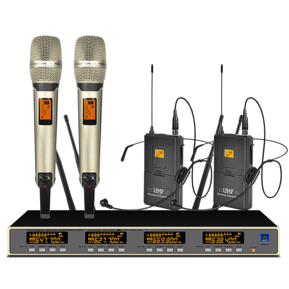 Профессиональная УВЧ Беспроводная микрофонная система 9000 ручная гарнитура