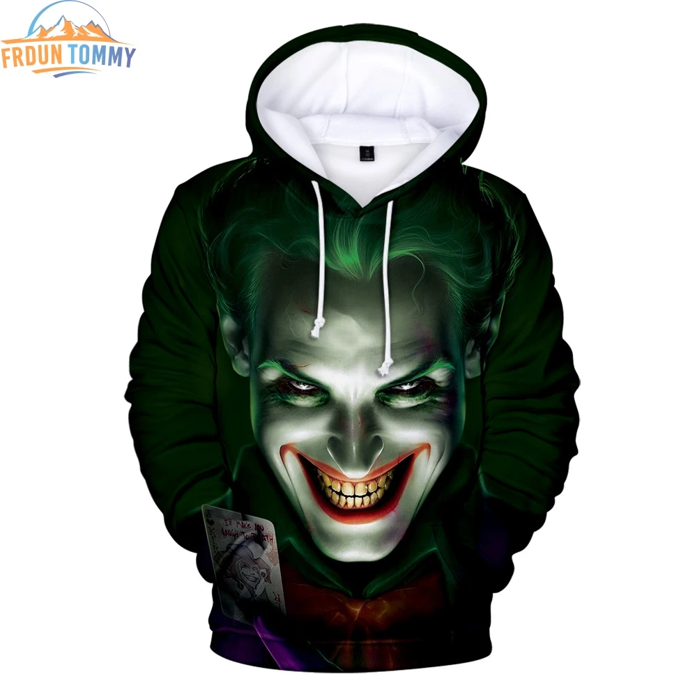 Новинка толстовки с 3D принтом Джокер Повседневная стильная одежда Nwe для