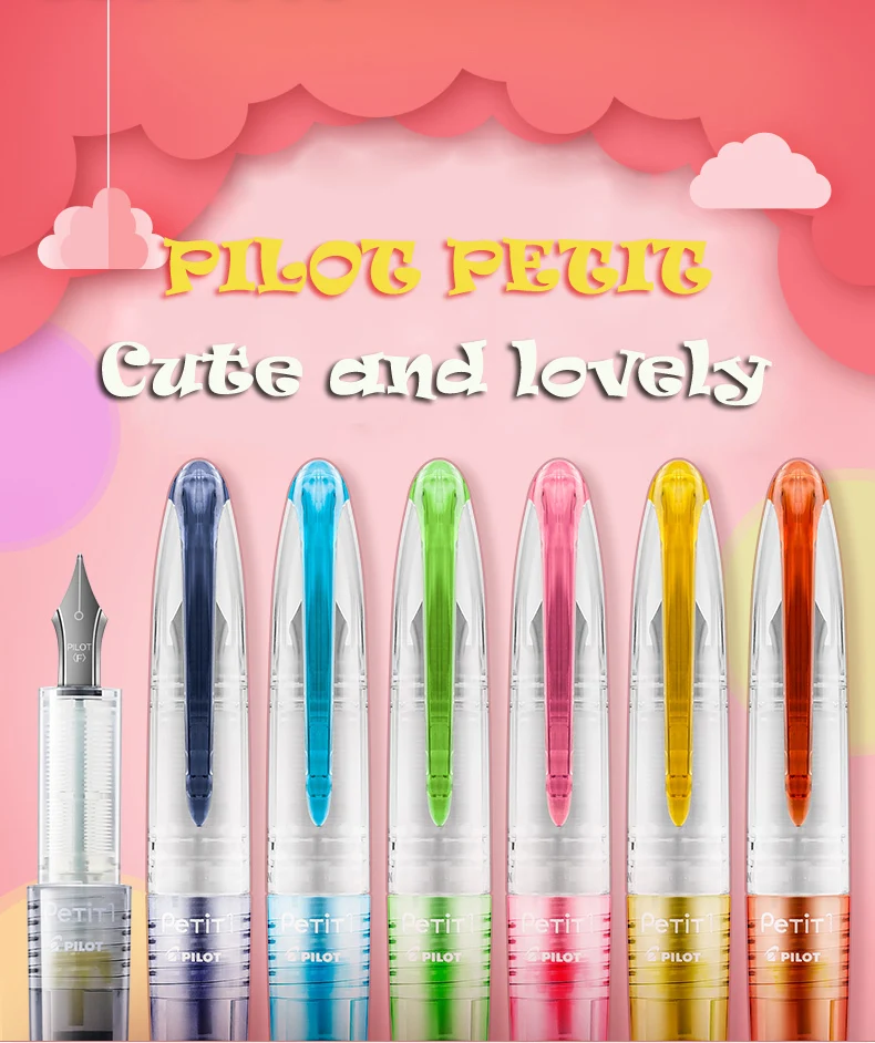 1 шт. Pilot Japan petit cute 1 шт. прозрачная стальная ручка перьевая ручка 0,5 мм Роскошные модные перьевые ручки новые ручки