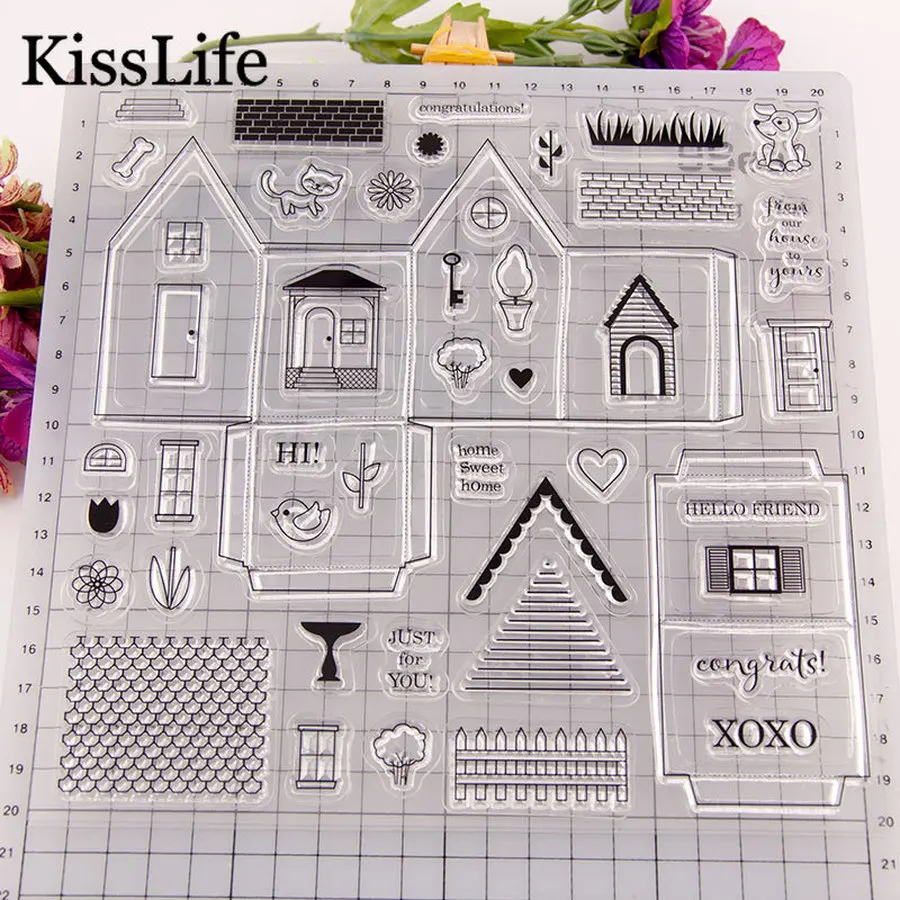 Новинка 2019 прозрачные штампы для скрапбукинга с изображением замка дома ножа
