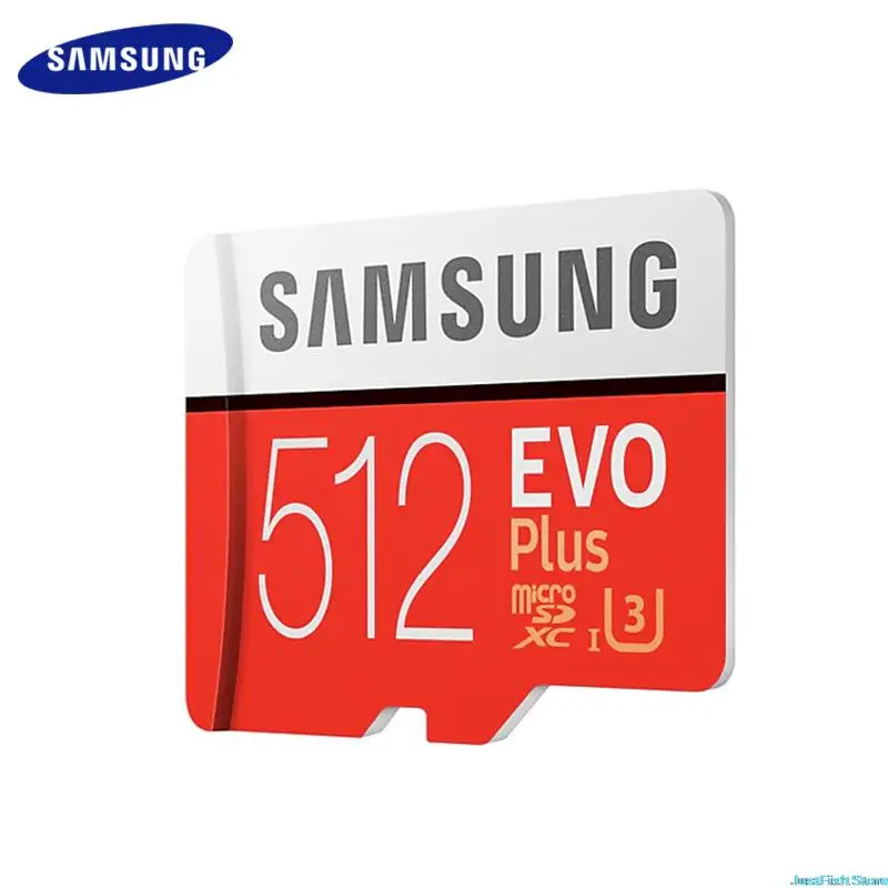 Samsung Memory Card 512GB U3 Reading Speed 100 MB/S Class 10 EVO PLUS Micro SD Card TF Card UHS-I For Smartphone PC