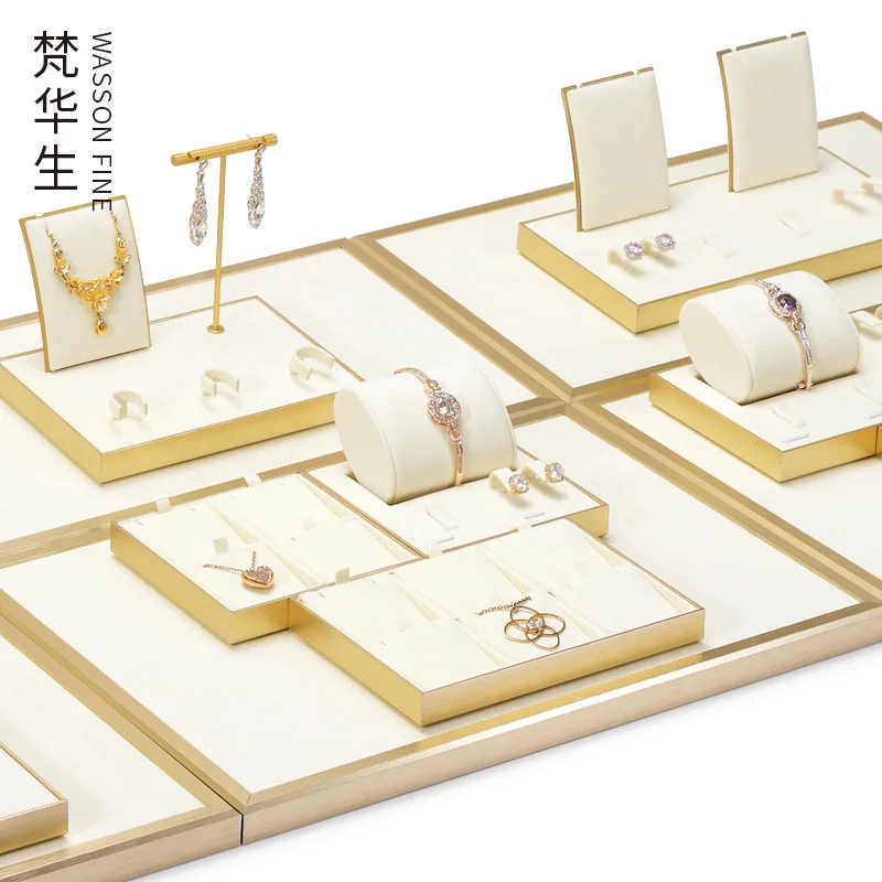 Metal jewelry display props ring necklace display stand earrings bracelet jade storage rack jewelry display tray