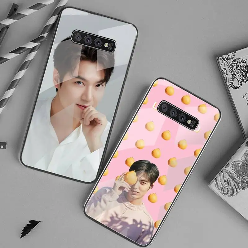 

Lee Min ho Black TPU Soft Phone Case Tempered Glass Phone Case For Samsung S20 Plus S7 S8 S9 S10 Plus Note 8 9 10 Plus