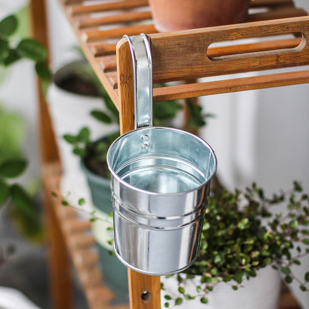 

12pcs Display Container Wall Planter Galvanized Iron Garden Hanging Flower Pot Basket Home Decor Balcony Indoor Outdoor Fence