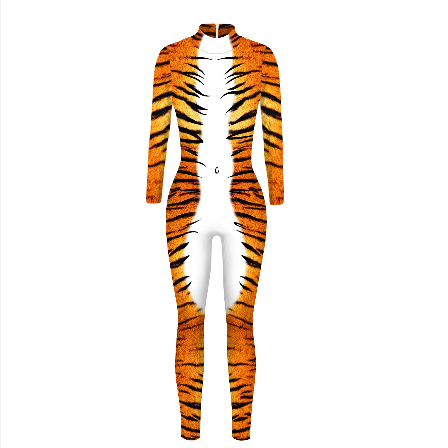 Костюм для косплея на Хэллоуин с цифровым принтом тигра и имитацией животных