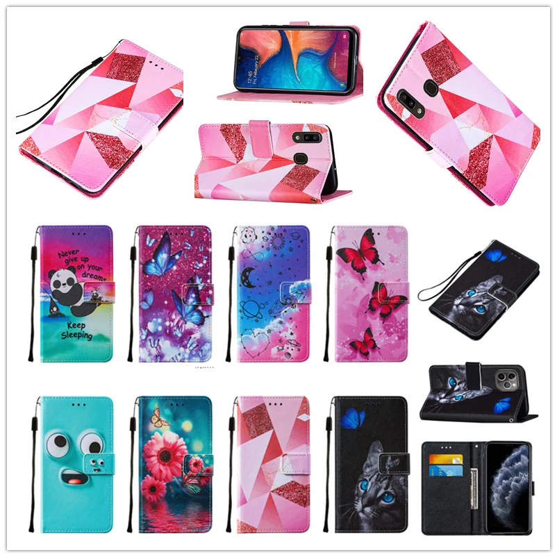 

New Fashion Wallet Flip Leather Case For Samsung Galaxy A5 J1 2016 A3 2017 J3 J7 J5 Note20 S20 Lanyard Mobile Phones Cover