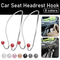 2pcs car hooks stainless steel car hangers seat back hangings hook storage holder for shopping bagclothesgarbage can