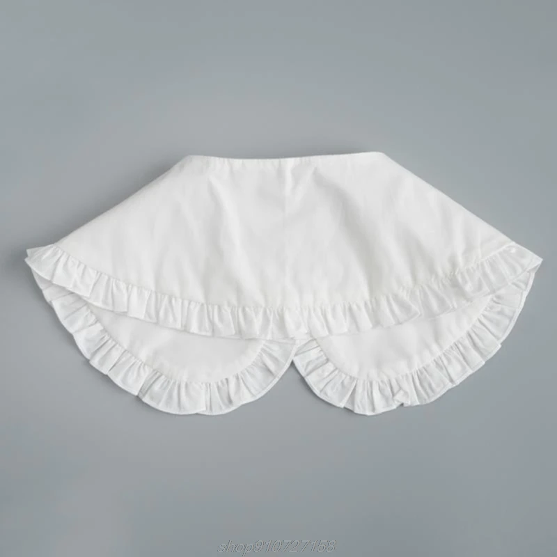 

Korean Women Girls Fake Collar Shawl Simple Minimalist Solid Color Half Shirt Necklace Pleated Ruffles Poncho A20 21 Dropship