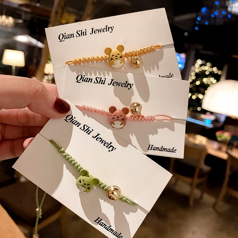 Браслет для пары год Крысы яркий Плетеный веревочный ремешок ручного