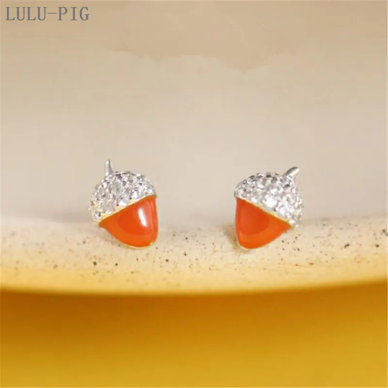 Женские серьги-гвоздики LULU-PIG изящные креативные серьги из соснового конуса и