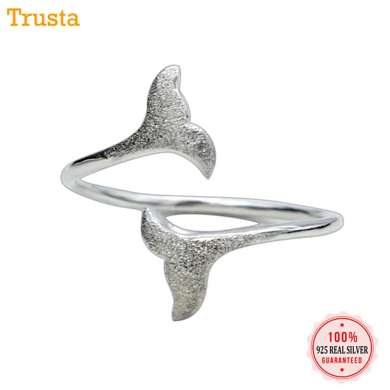 Trusta, новинка, 925 пробы, серебро, модные женские кольца с хвостом русалки, размер 5, 6, 7, прекрасный подарок для девушек-подростков DS586