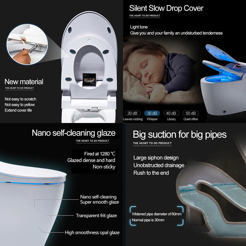 Интеллектуальный унитаз FOHEEL интеллектуальный удлиненный с дистанционным